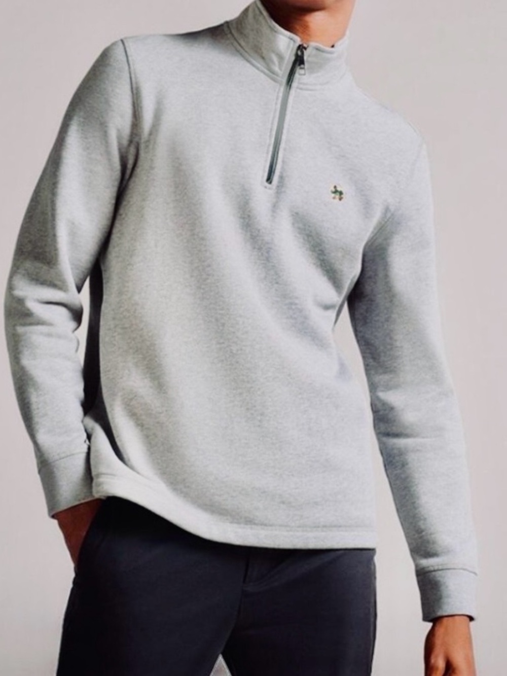 Ted Baker Men's Light Gray 1/2 Zip  Kilbrn Half-Zip Sweatshirt Sweater 5 (US L)